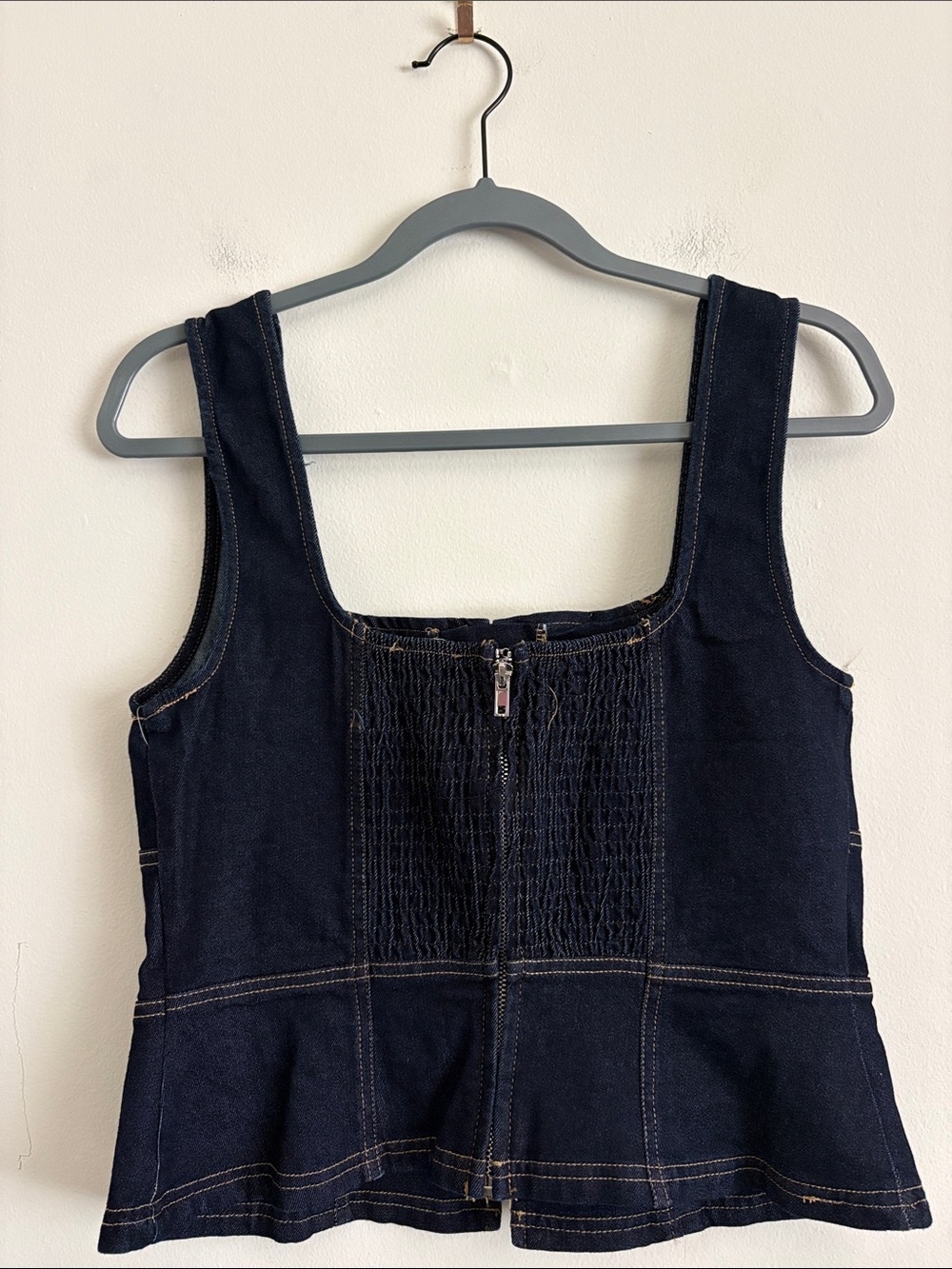 Moon River Lace-Up Detail Denim Corset Top Size XL - Picture 7 of 10